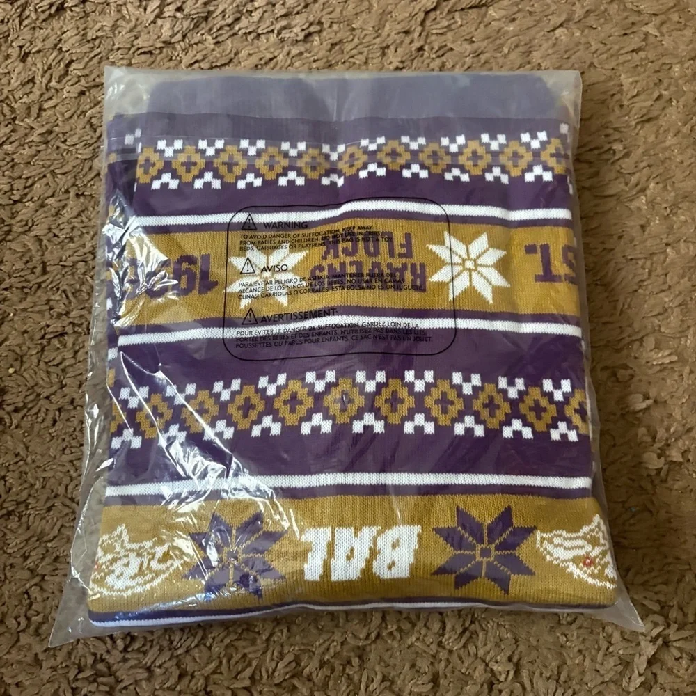 Baltimore Ravens Purple Gold Men's Sweater NEW XL Ugly Christmas FOCO NFL XXL